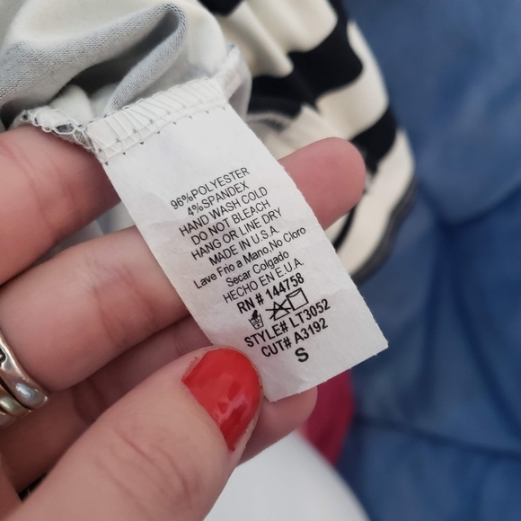 Lime n Chili Small NWOT Black and White Striped Blouse Quarter Sleeve Soft Top - Picture 5 of 6